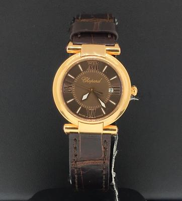 Chopard Imperiale Ladies 28mm Quartz 18k Rose Gold Leather Strap 384238-5001