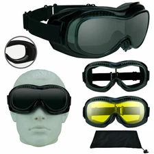 XL Motorcycle Fit Over Glasses Goggles Ski Sky Diving Safety Foam Cover Over