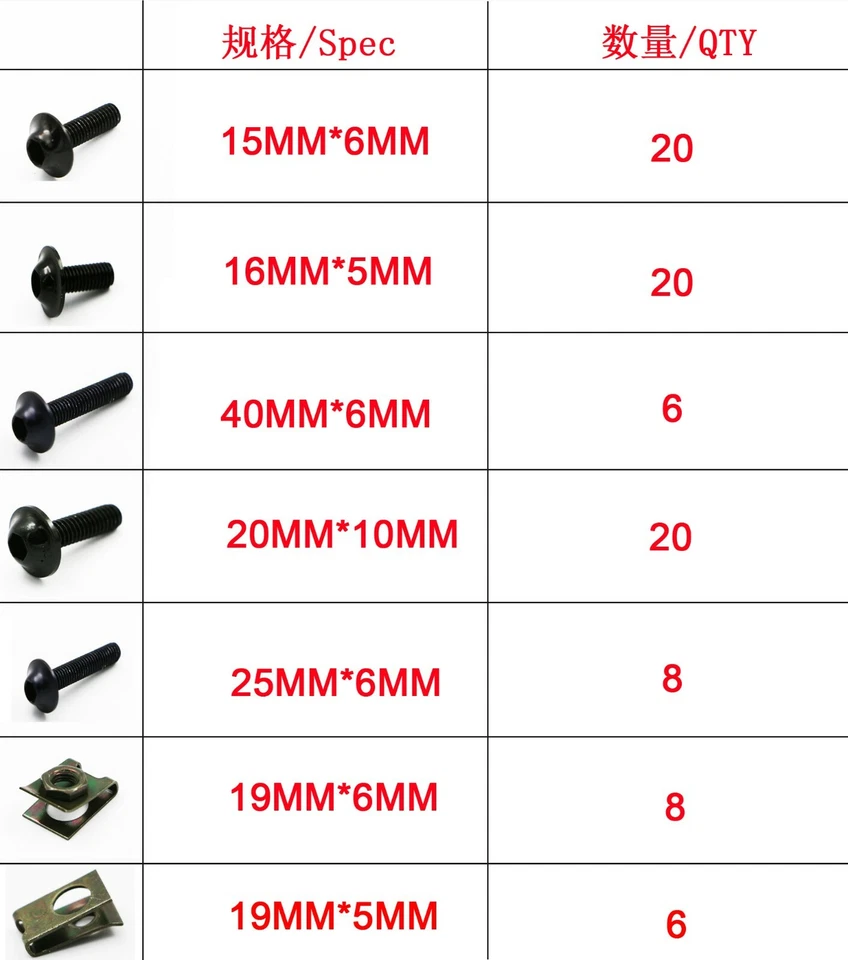 Juego completo de tornillos de perno de carenado apto para BMW F800 GS F900 GS CE04 Foto 3 de 4