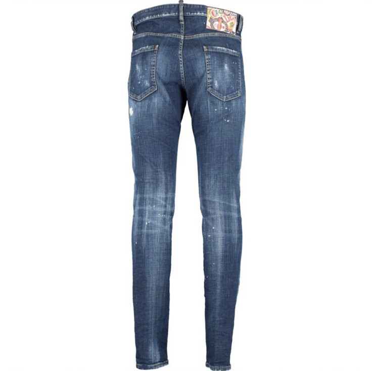 Dsquared2 “Slim Jean” Blue Distressed Paint Splattered Jeans image 9