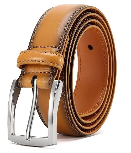 Men's Belt Plain Solid Leather Belts For Jeans Dress Fashion Designer MultiSizes - Picture 8 of 15