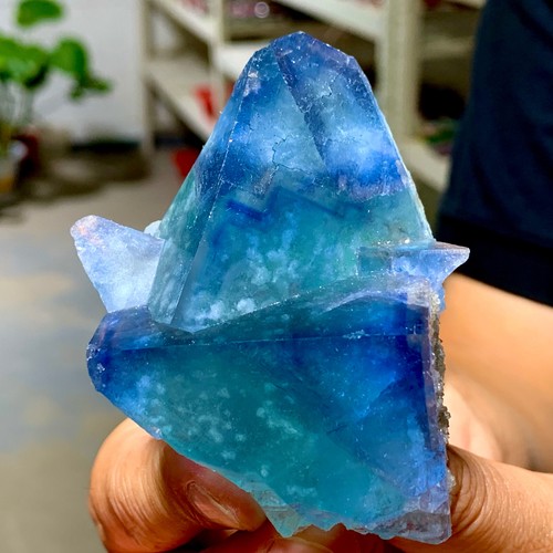 198 g natürliches blaues Fluorit Quarz Kristall Mineral Probe - Bild 4 von 20