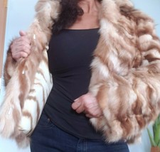 Authentic Designer Tsagas Luxurious Fox Fur Custom Denver Coat Jacket Sz M