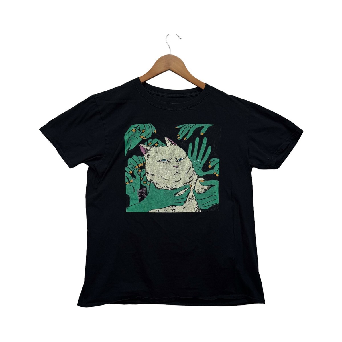 Emperor Cat T-Shirt Henbuhao Black Matter Lover Hipster Indie Festival T  Shirt L