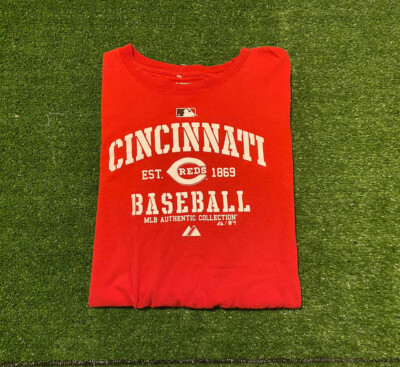 Retro Majestic Authentic Cincinnati Reds arch logo t-shirt size large