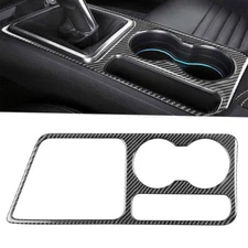 Vinyl Carbon Fiber Gear Shift Cup Holder Panel Cover For Dodge Challenger 08-14