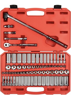 Tekton 3/8 Zoll Antrieb 6-Punkt Steckschlüssel & Ratsche Set, 73 Stück (1/4-1 Zoll, 6-24 mm) SKT15311