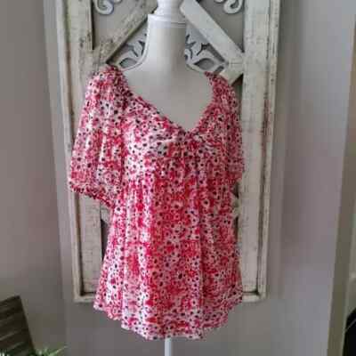Skye's The Limit Floral Mesh Babydoll Top Coquette Romantic Cottagecore
