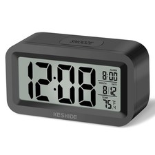 Travel Digital Alarm Clock,Battery Operated with Backlight, Indoor Temperature,