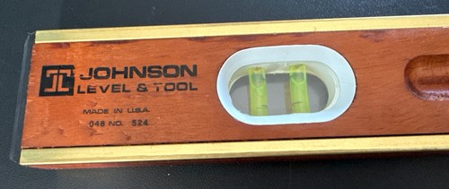 Vintage Johnson Level & Tool 24” Mason Mahogany Brass 524 USA 6 Vial Bubble NOS - Picture 2 of 24