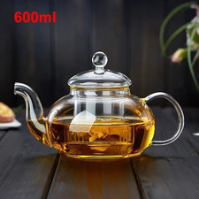 Borosilicate Glass Flower Tea Pot 400ml 1000ml Heat-Resistant Stovetop Safe