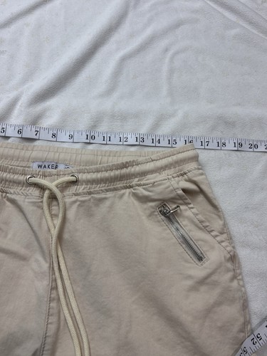 Wakee Womens Jogger Cargo Pants 16 Beige High Rise Pockets Crop Drawstring Waist - Picture 11 of 14