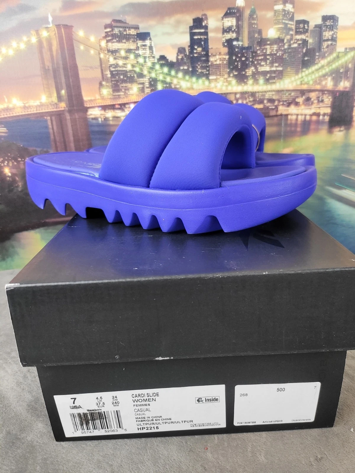 Reebok Cardi B Slide "Viola" Donna Taglia 7