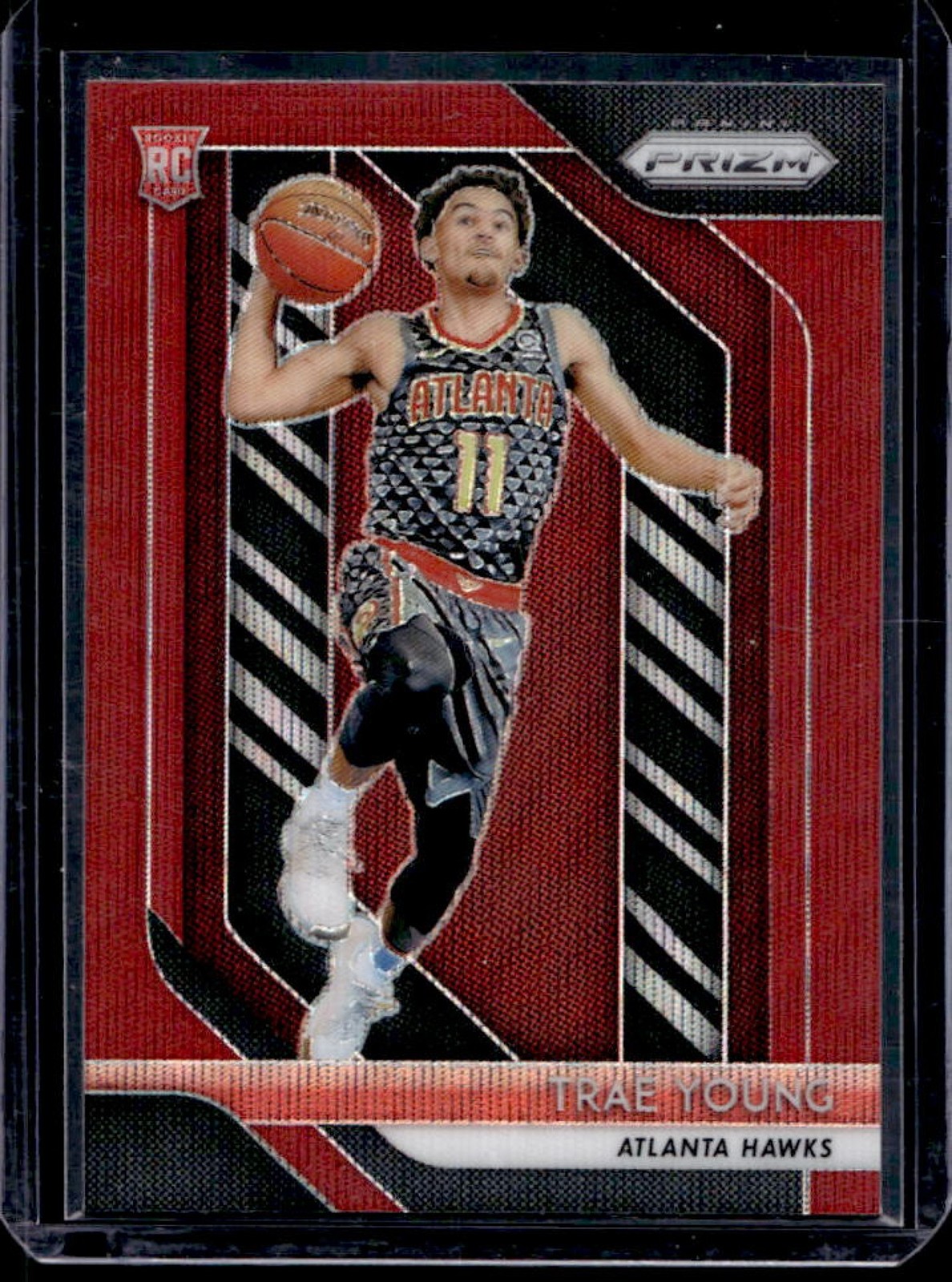 2018-19 Prizm Trae Young RC Prizm Ruby Wave Rookie #78 Hawks