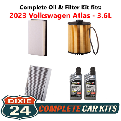 2023 Volkswagen Atlas 3.6L Complete Oil, Air & Cabin Filter Kit