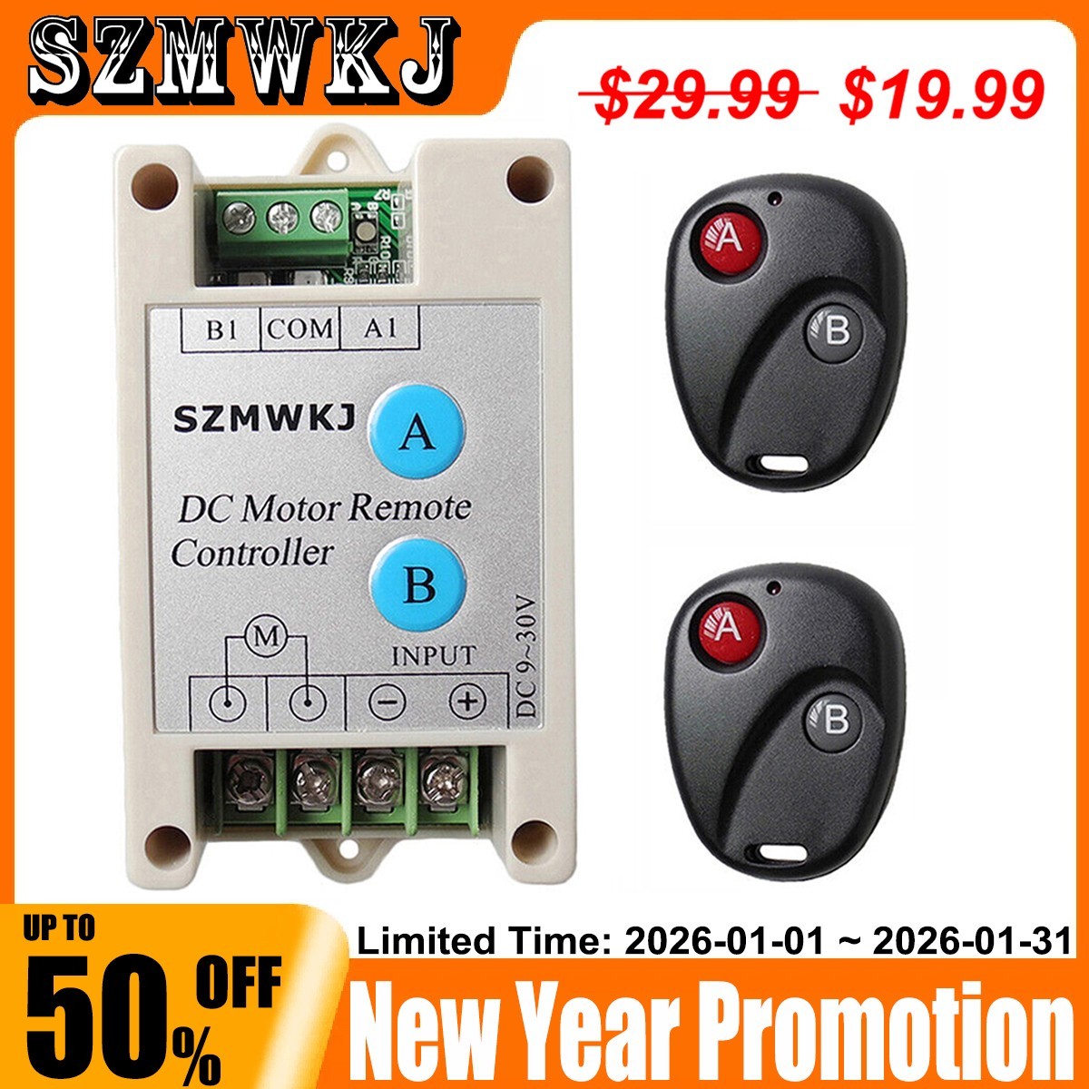 Wireless DC 9-30V Positive Inversion Remote Control for DC Motor Linear Actuator