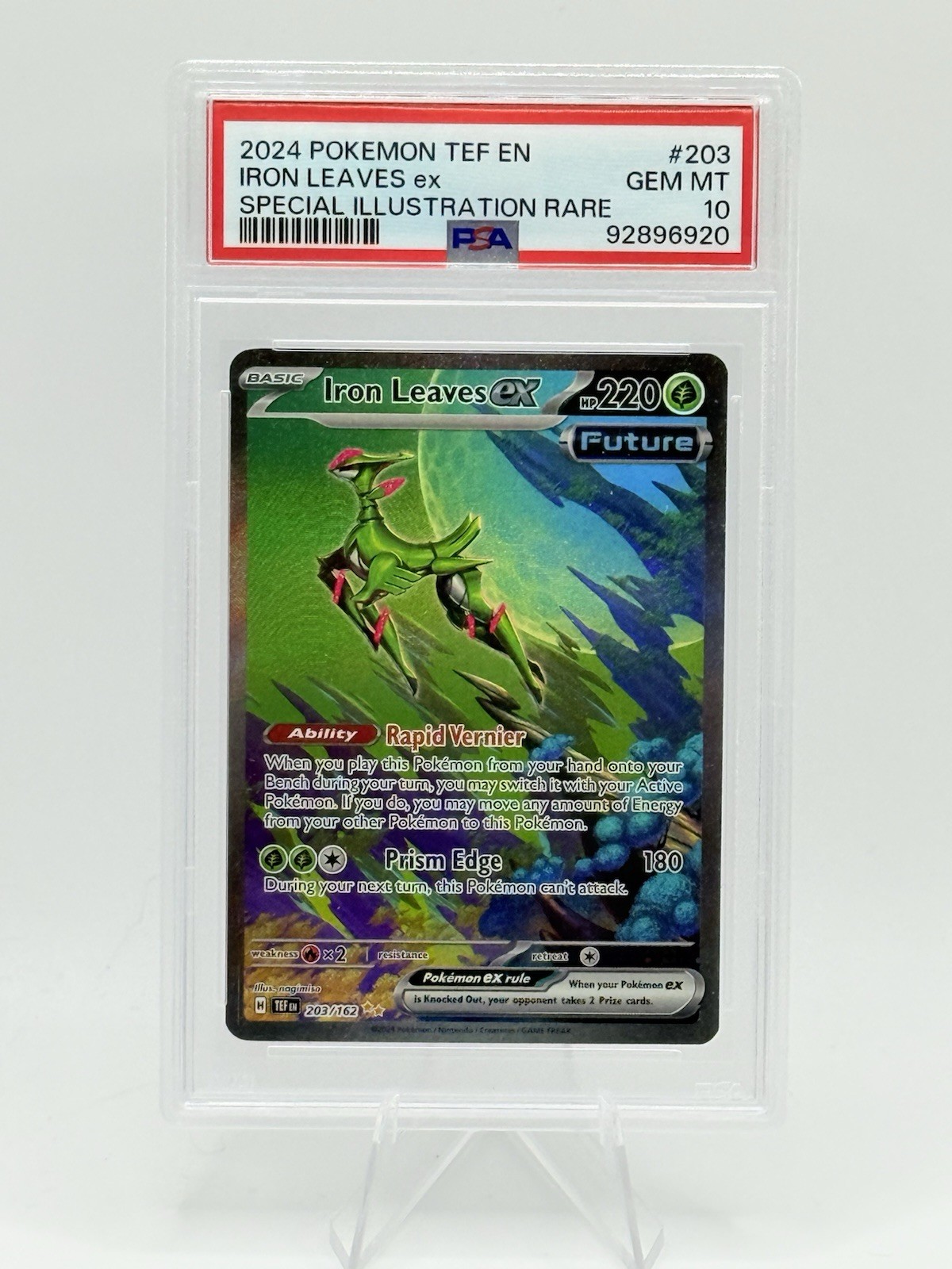 2024 POKEMON TEF EN TEMPORAL FORCES SIR #203 IRON LEAVES EX PSA 10