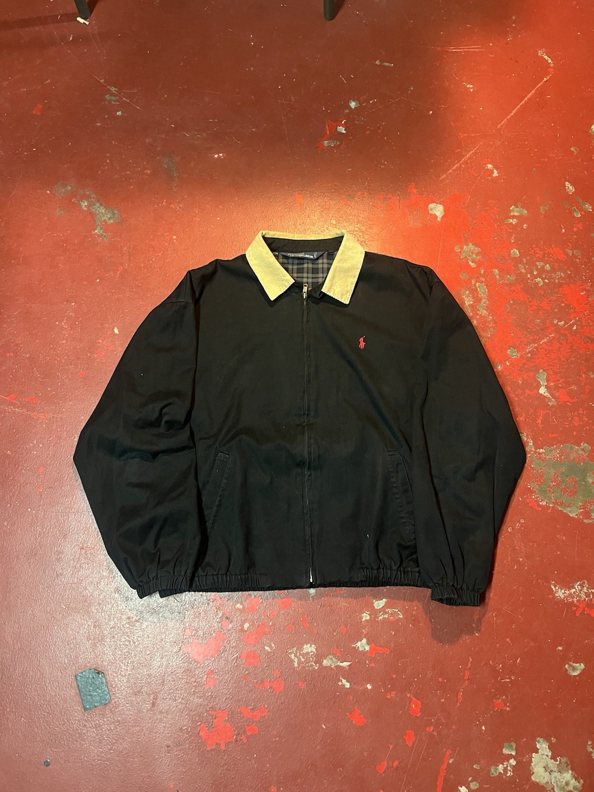 80s Polo Ralph Lauren Plaid Lines Harrington Jacket Size XL