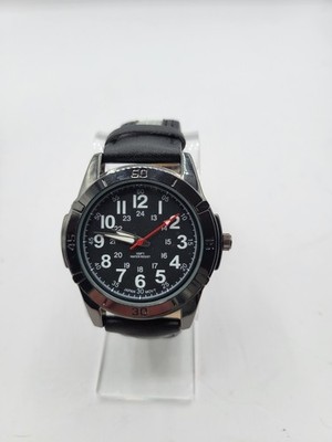George Watch Men Silver Tone Black Easy To Read Dial Vegan Leather FMDOGE014