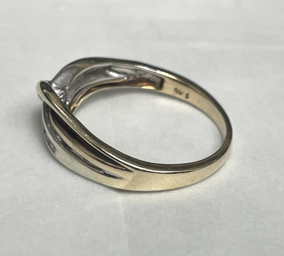 9ct Gold Ring Diamond 0.10ct Size Q Hallmarked 3.1g image 5