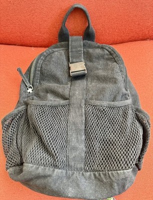 FREE PEOPLE Moab Black Canvas Backpack Distressed Boho Slouchy Preppy