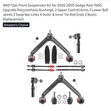 Topthane 12pc Front Suspension Kit 02-05 Dodge Ram 1500 4wd Poly Bushings
