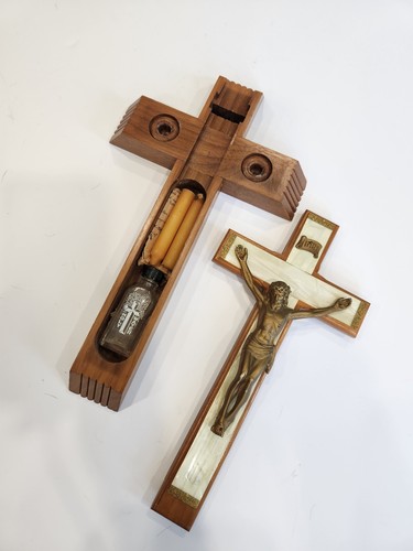 Vintage Crucifix Cross Sick Call Last Rites Kit Complete!!!