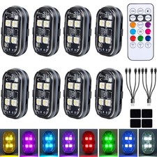 Upgraded 4LEDs 8PCS Wireless LED Strobe Lights with Remote Control, 8 8pcs