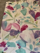 Dunelm Stunning Eyelet Curtains Fully Lined In Floral Design 66x72 Inches