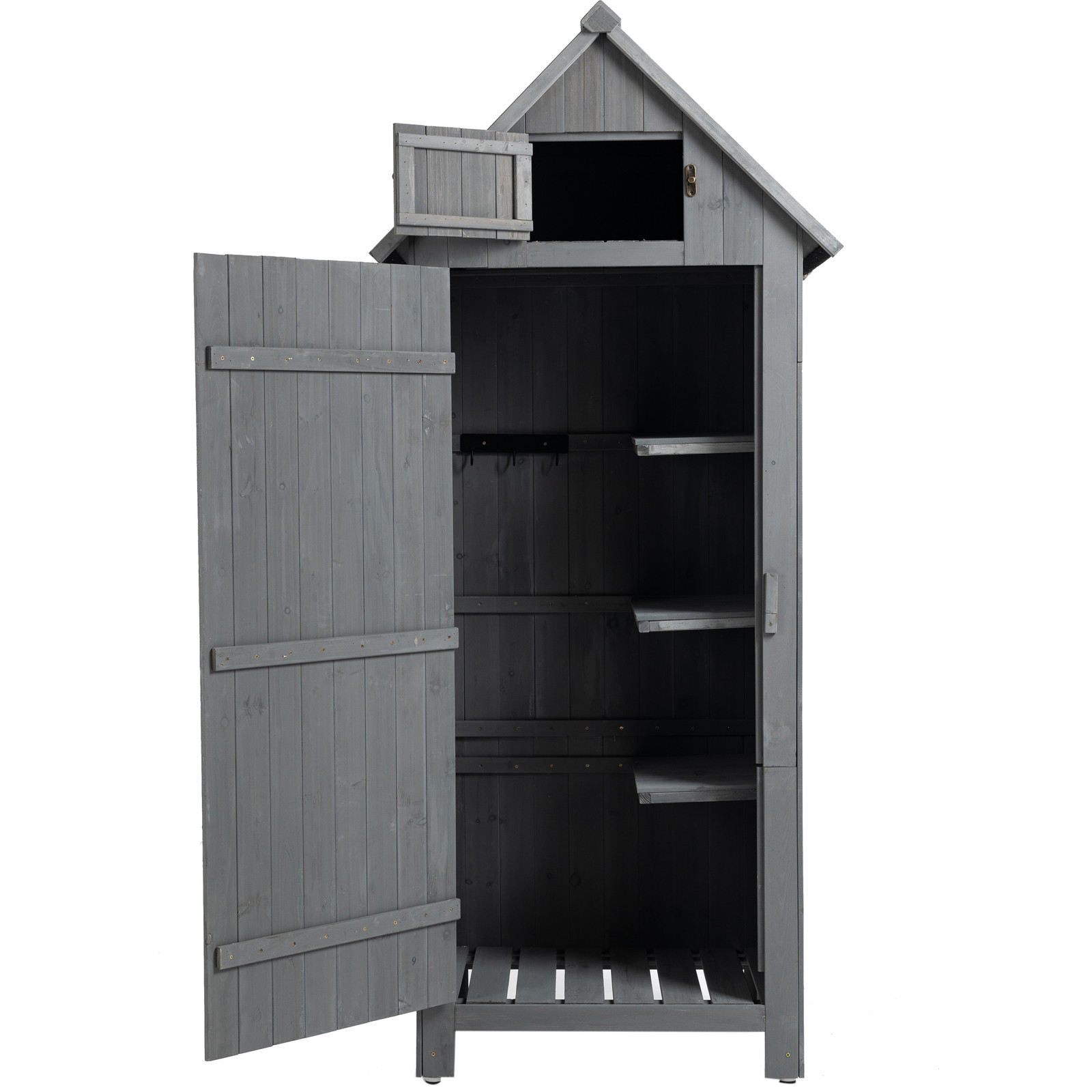 Wooden Outdoor Storage Cabinet Garden Shed 30in X 21in Gray Tool Organizer