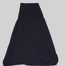 ASOS Shirred Bust Strapless Midi Stretch Knit A-Line Black Summer Dress