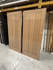 X2 78x33” 44mm Pre Finished Oak Cottage Fd30 Fire Doors (price For Both)
