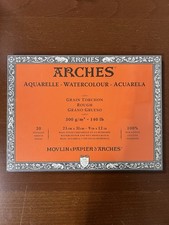 Arches Watercolour Paper Pad Grain Torchon Rough 300gsm-140lb 20 Sheets 9x12in