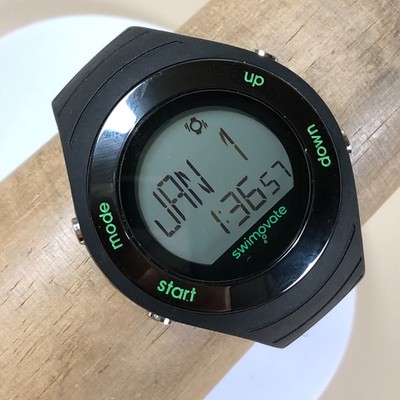 Swimovate PoolMate Men Sport Black Silicone Quartz Digital 49mm Watch 8 1/4''