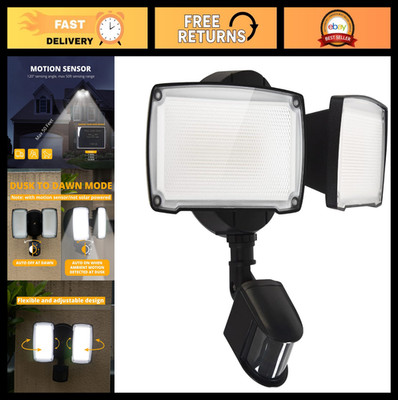 19W LED Flood Light with Motion Sensor, 2000LM, 5000K, IP65 Waterproof, Dusk to