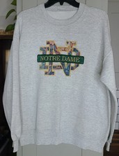 Vntg 90s Sweatshirt Notre Dame Paisley Patch No Tag Size L Womans