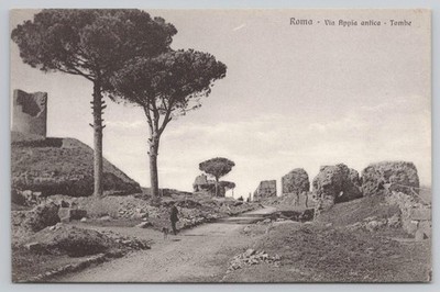 1900s Via Appia Antica Roman Road Italy Antique Postcard