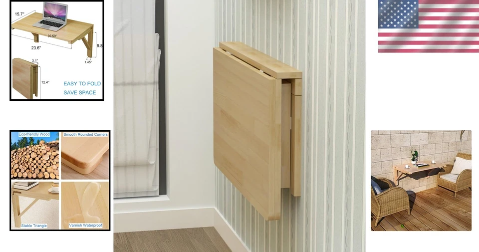 SpaceSaver Wall-Mounted Folding Table for Small Spaces - Image 2 of 4