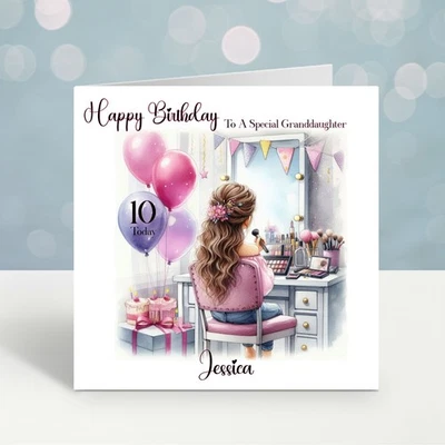 OPALDESIGNS Personalised Birthday Card Female Daughter Friend Sister Niece Granddaughter