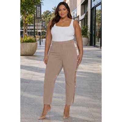 Pants Women 2X Taupe Colored Plus Size Trousers