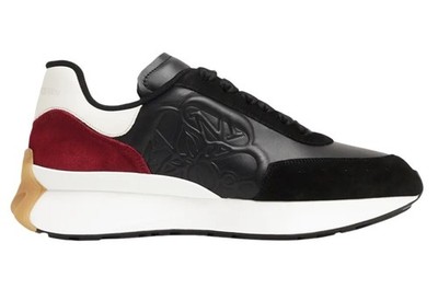 Alexander McQueen Sprint Runner 9.5/42.5 Black Burgundy Statement Sneaker 688548