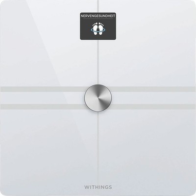 Withings Body Comp Glas Diagnosewaage WLAN Bluetooth Smart Ready 200kg Weiß
