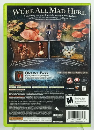 Alice: Madness Returns (Microsoft Xbox 360, 2011) Complete CIB VGC - Picture 7 of 7
