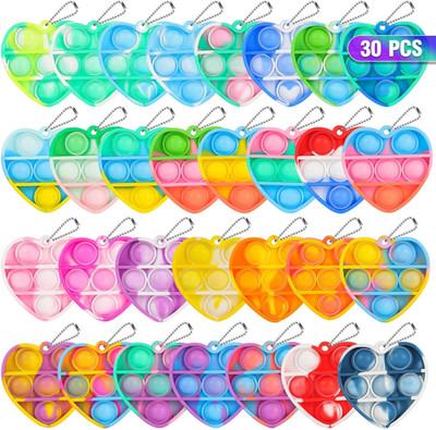 Pop Fidget Toys Bulk Its Valentines Day Gifts for Kids Classroom 30 Pack Valenti
