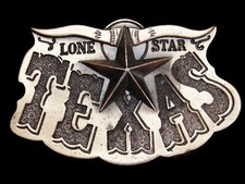 LI03152 VINTAGE 1980  LONE STAR TEXAS  SOUVENIR BRASSTONE BELT BUCKLE