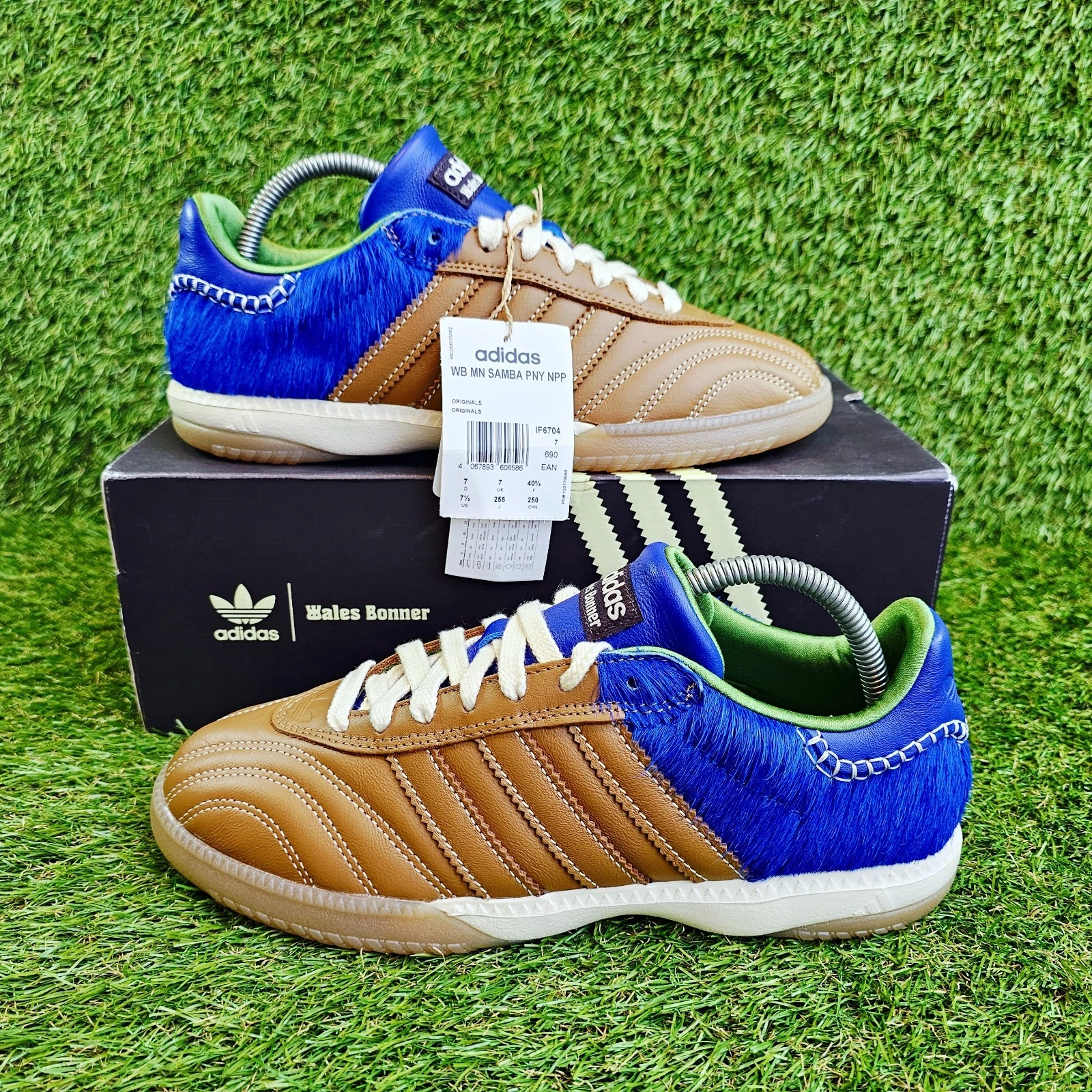 Adidas Samba Millennium Trainers Size 7 UK Wales Bonner Pony Nappa Leather Blue