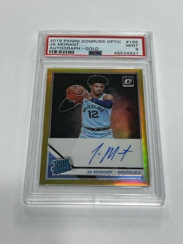 2019 DONRUSS OPTIC GOLD AUTO /10 JA MORANT RC PSA 9