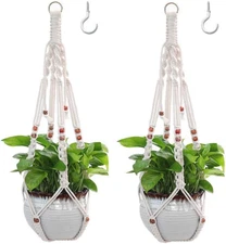 Belit 2 Pack Macrame Plant Hangers Indoor Hanging Planter Basket Decorative Flow