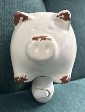 Ceramic Pig Electric Tart/Wax Melts Warmer Cream Brown EUC Unique