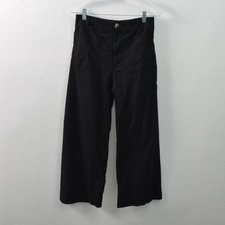 Maeve Anthropologie The Colette Wide Leg Pants Womens 28 Black Linen Blend